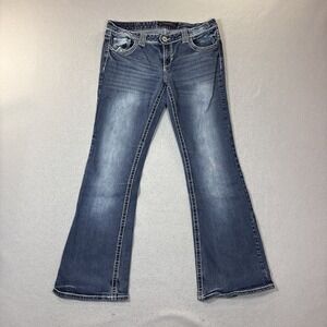 Twenty One Black By Rue 21 Women's Jeans Low Rise Flare Size 11/12 R Flap Pocket